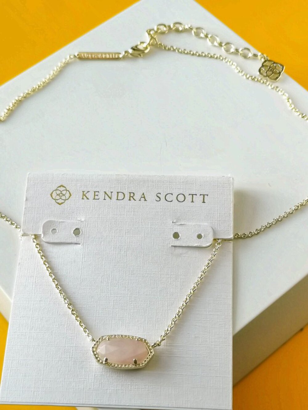 Elisa Gold Rose Quartz Necklace by Kendra Scott - Picture 2 of 3